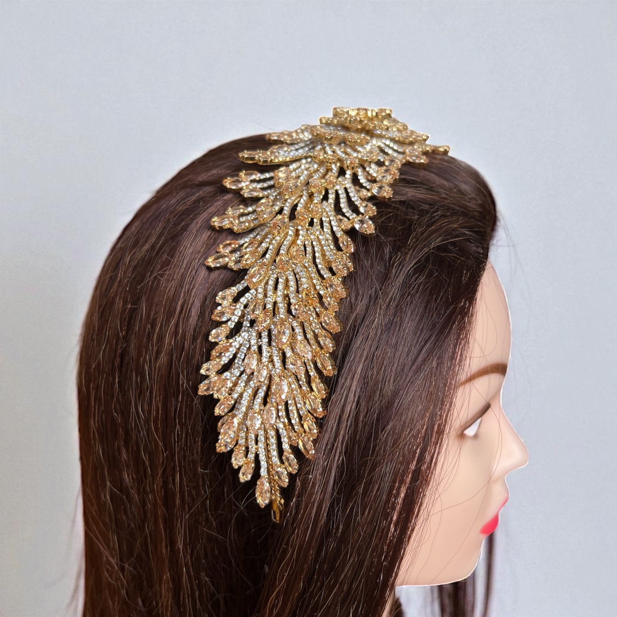 Beit Nabala Gold and champagne headpiece