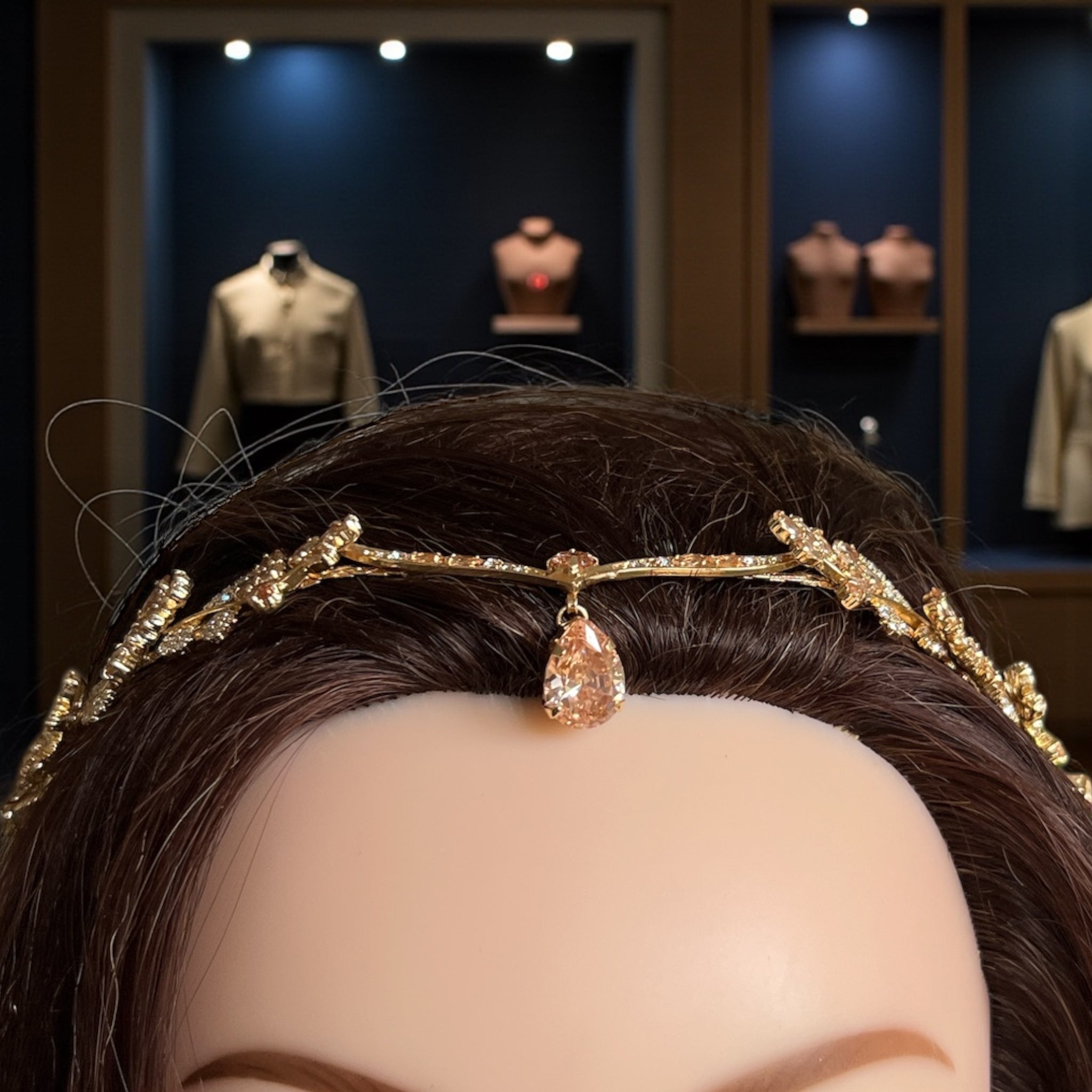 Al-Mas'udiyya Honey Zircon Stone Gold Plated headpiece