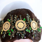 Der Al Balah II three coins green and gold headpiece