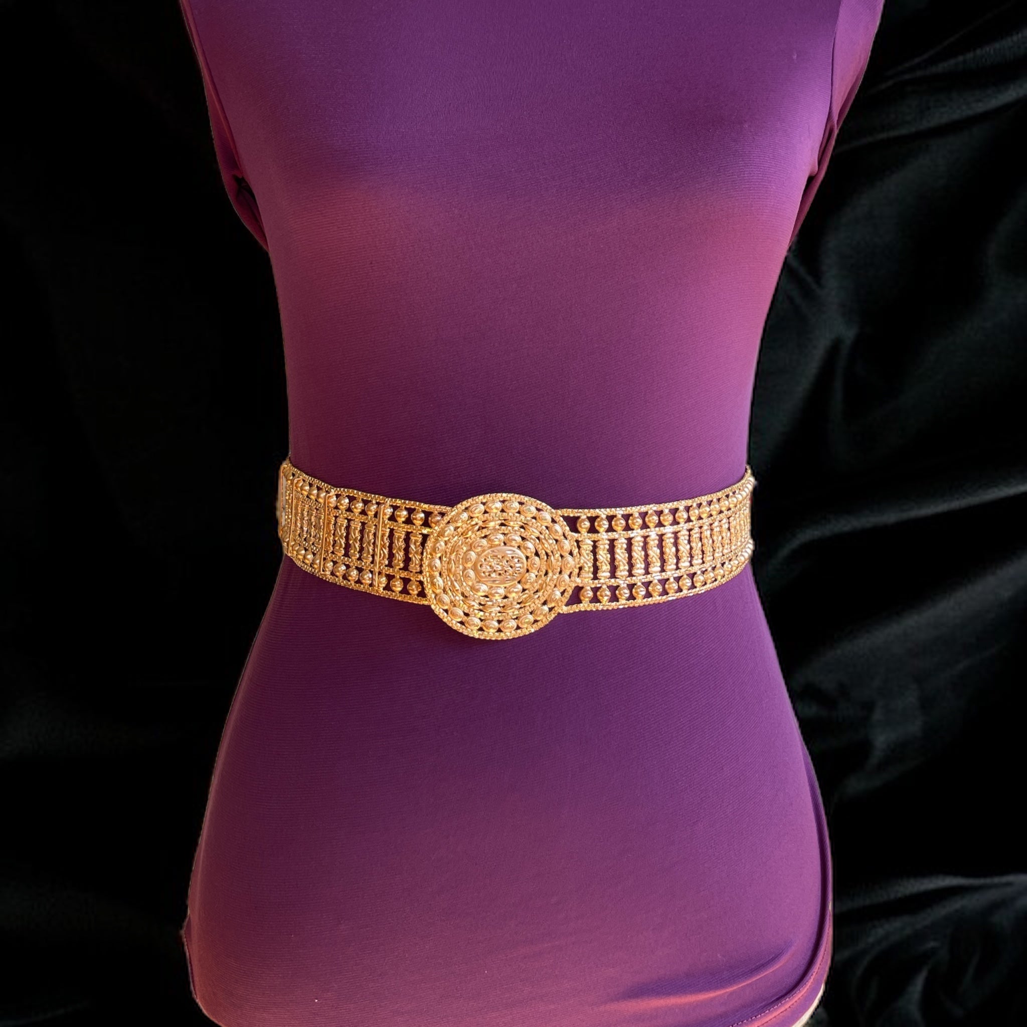 Kifr-Malak pleated gold belt