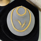 Hamama 24K Pleated Gold Necklace Set