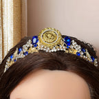 Dayr Tarif Gold and Blue tiara