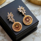 Yasur leaves and coins earrings