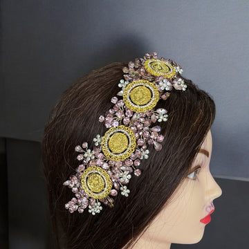 Ammuriya pink/purple four coins headpiece