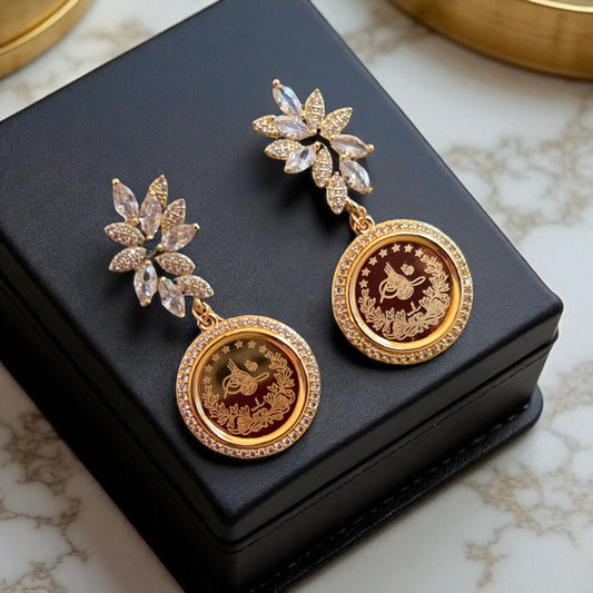 Yasur leaves and coins earrings