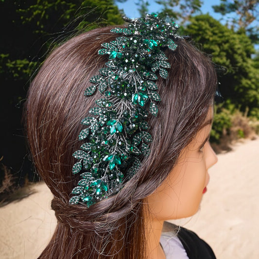 Askar shades of green and black headpiece