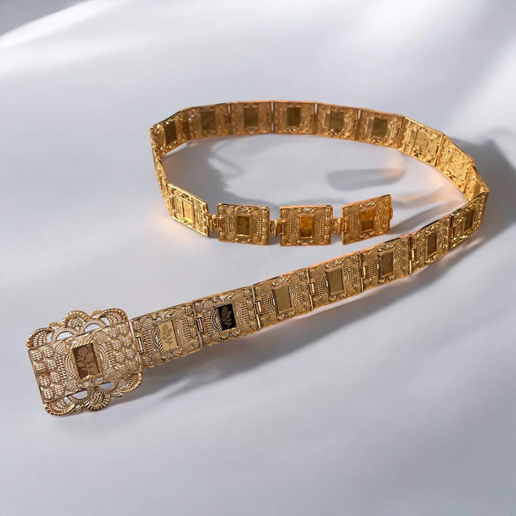 Nablus II Pleated Gold Belt