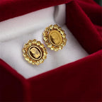 Husan 18K Gold Pleated studs earrings