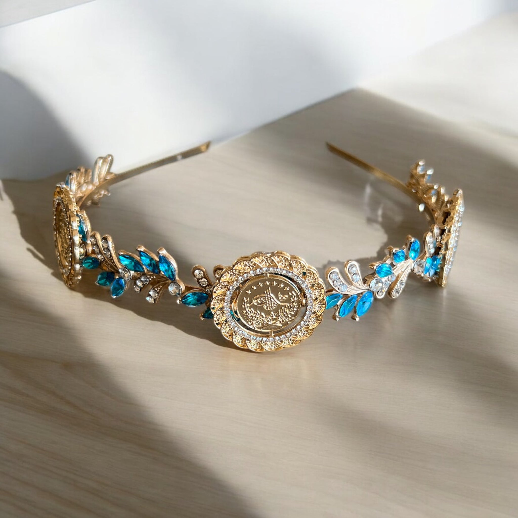 Hamama Turquoise three coins headband