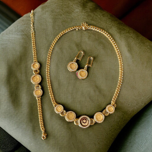 Tubas Gold lira coin jewelry set