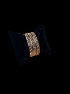 Ma'dhar 21k Pleated Gold 3pc bangles