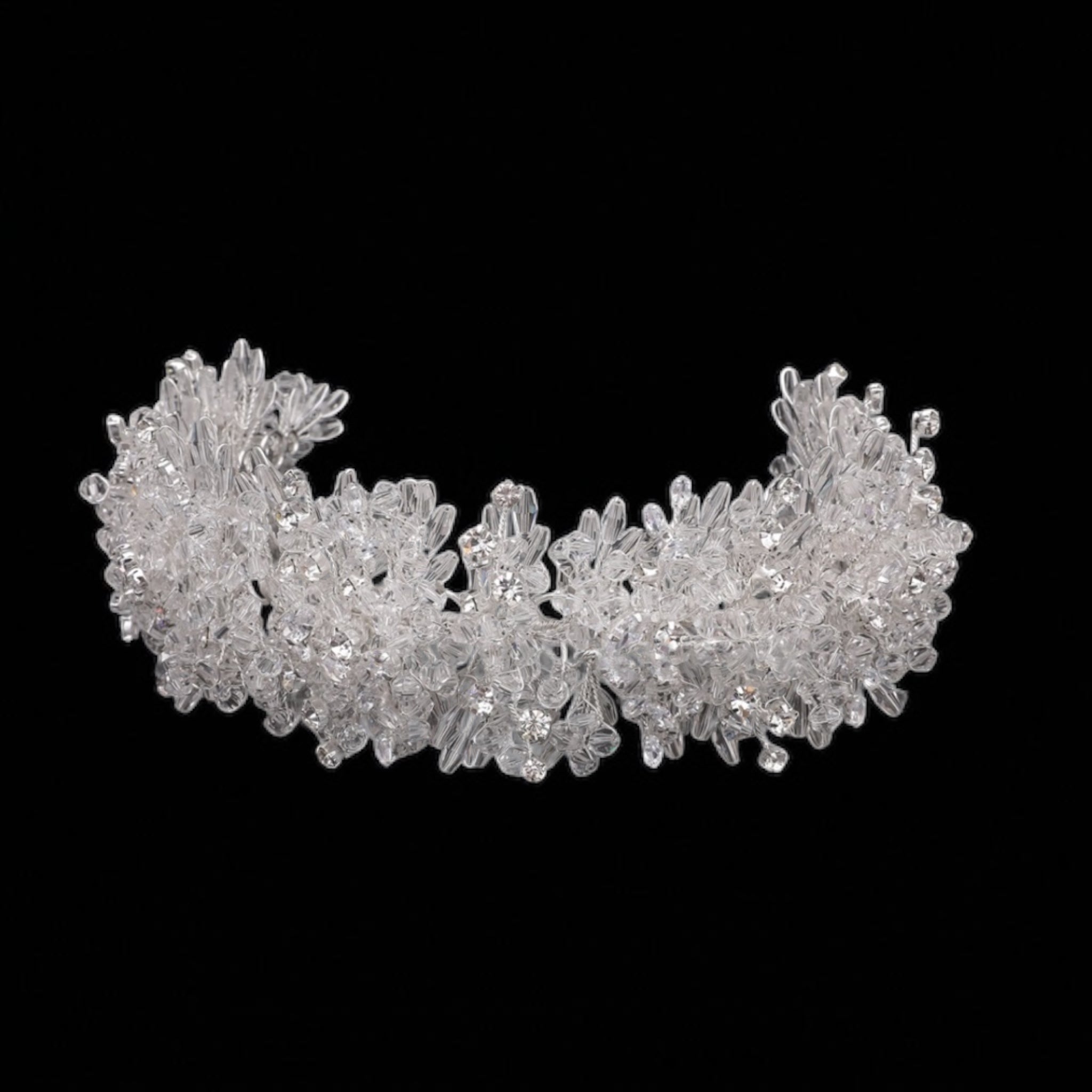 Hiribya Zircon Stone And Crystal Beaded Headpiece