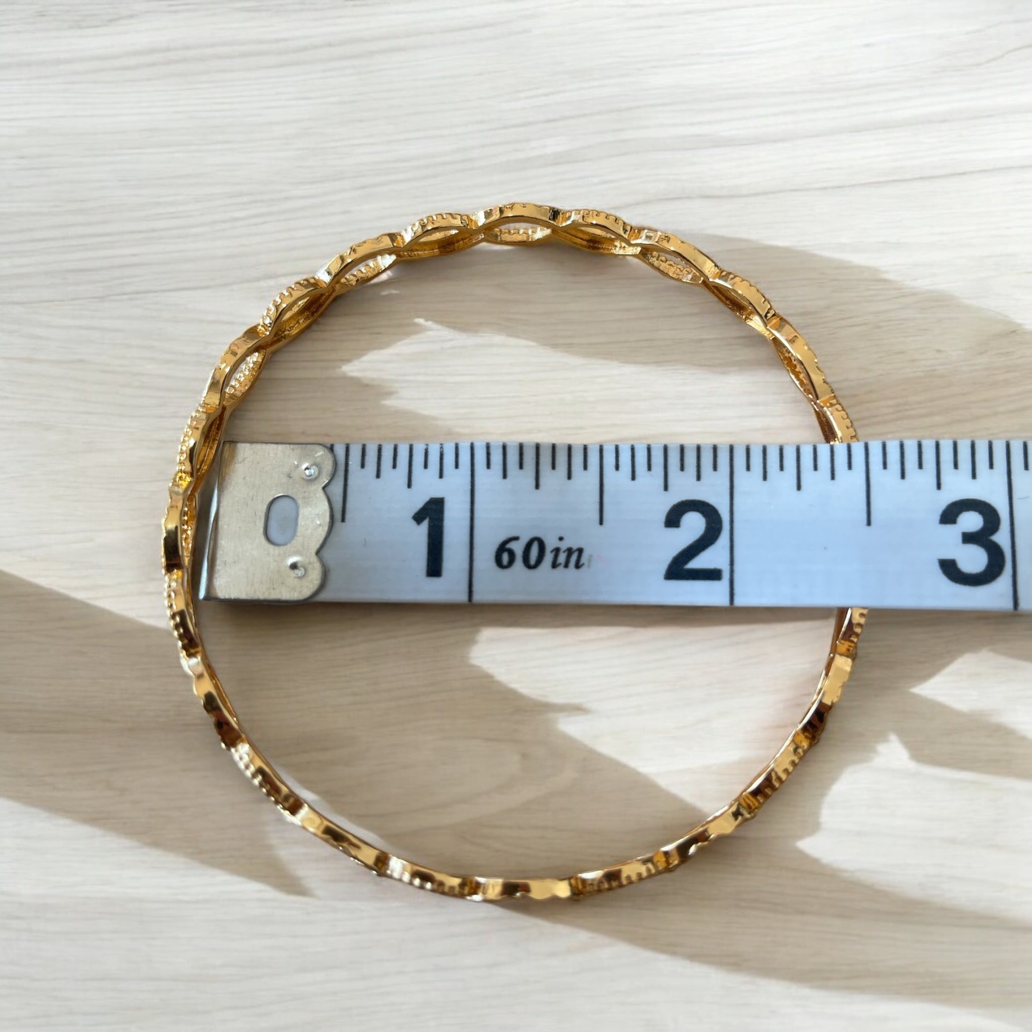 Nablus 21k pleated gold 6 bangles bracelet