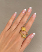 Arbin Gold Pleated one size ring