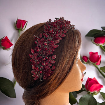 Tulkarm Burgundy beads and crystals headpiece