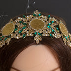 Masafer Yatta Gold and Green headpiece/crown