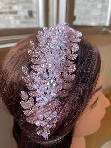 Idna pink crystal headpiece