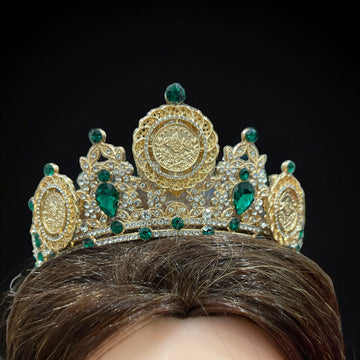 Hebron Gold and Green lira henna crown