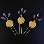 Duma three purple hair pins