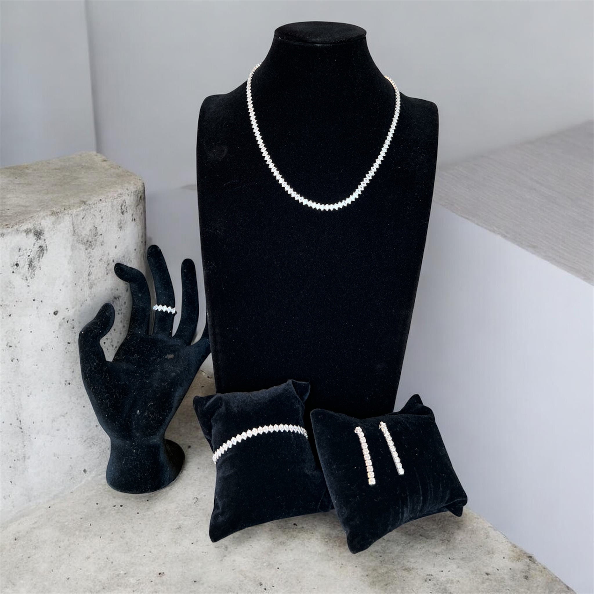 Marah Rabah Zircon Stone Set Necklace