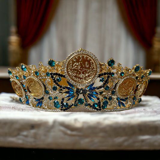 Al-'Abbasiyya Turquoise/ blue gold crown