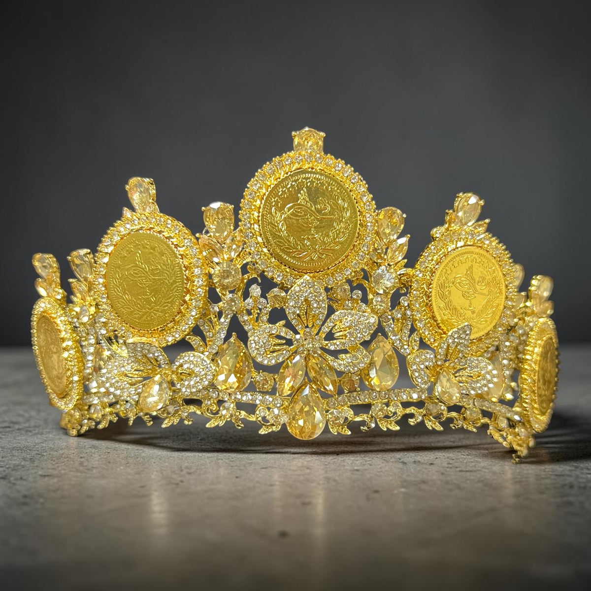 Suba luxurious Gold/Honey Coins Crown