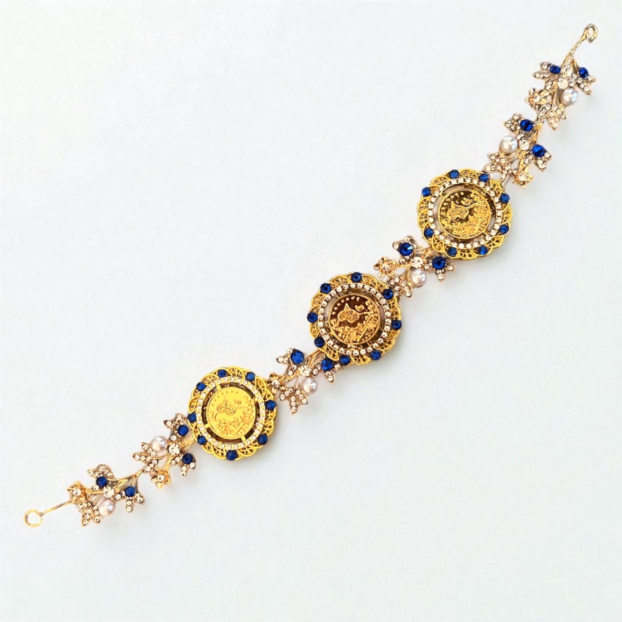 Betillo II three coins blue and Gold headband