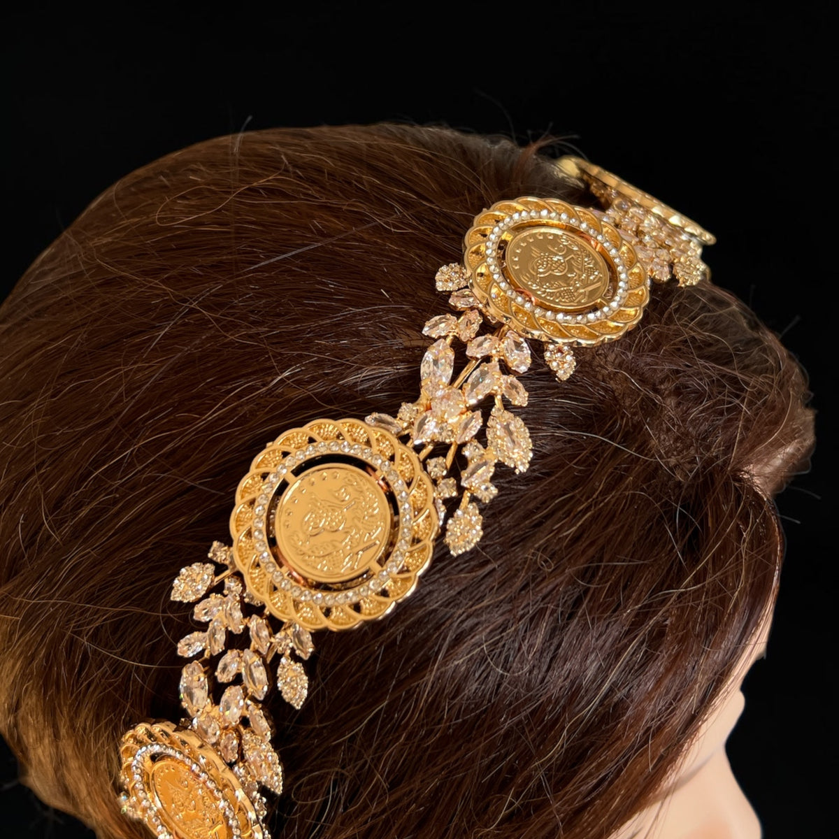 Tartus five coin zircon headband