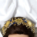 Ras Suneisil luxury Gold and blue headpiece