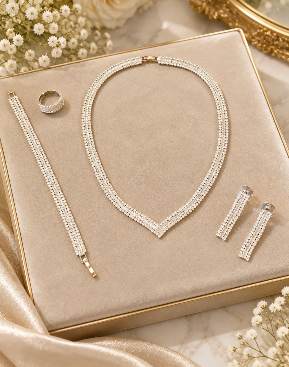 Ibillin luxury zircon 4pc jewelry set