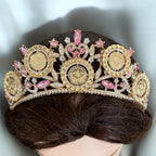 Nabi Ilyas soft pink five coins crown