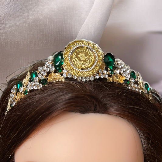 Dayr Tarif Gold and Green tiara