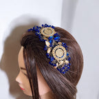 Majdal Shams blue and gold four coins headpiece