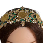 Masafer Yatta Gold and Green headpiece/crown