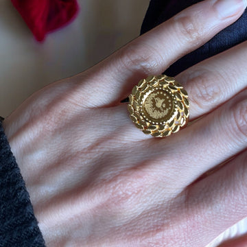 Rummana Gold pleated ring