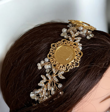 Jibiya three coins gold headpiece