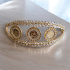 Seida three coins Gold and crystal headband