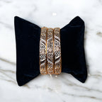 Ma'dhar 21k Pleated Gold 3pc bangles
