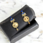 Telfit II blue and gold earrings