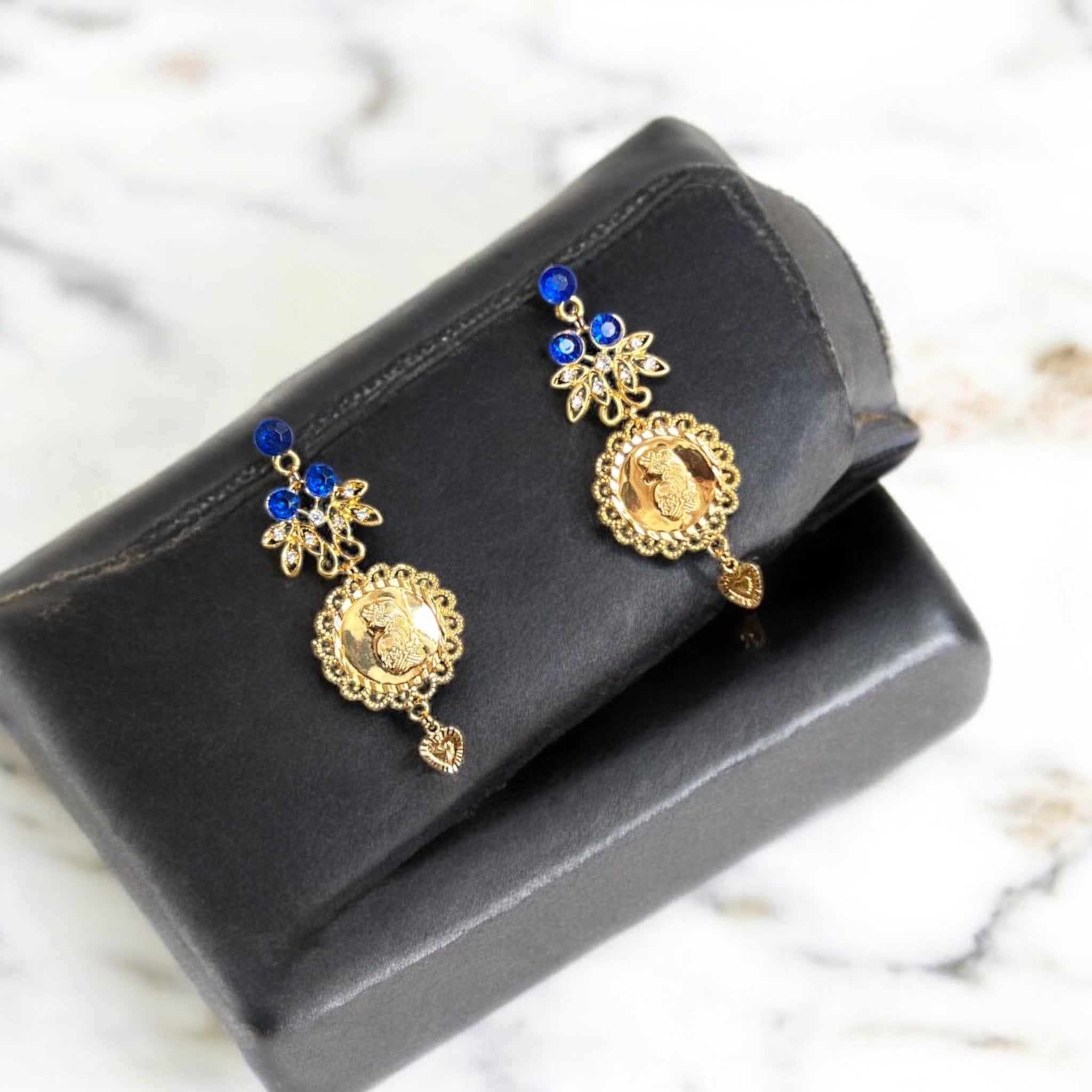Telfit II blue and gold earrings