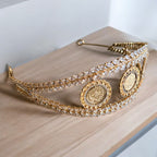 Seida three coins Gold and crystal headband