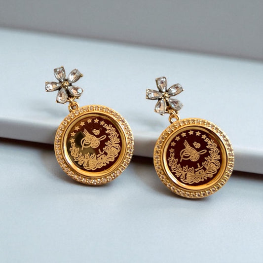 Buleida flower coin earrings