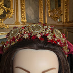 Marda Gold and Red five coins headband