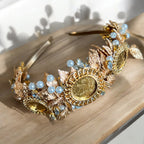Suhayta II gold and turquoise five couns headband