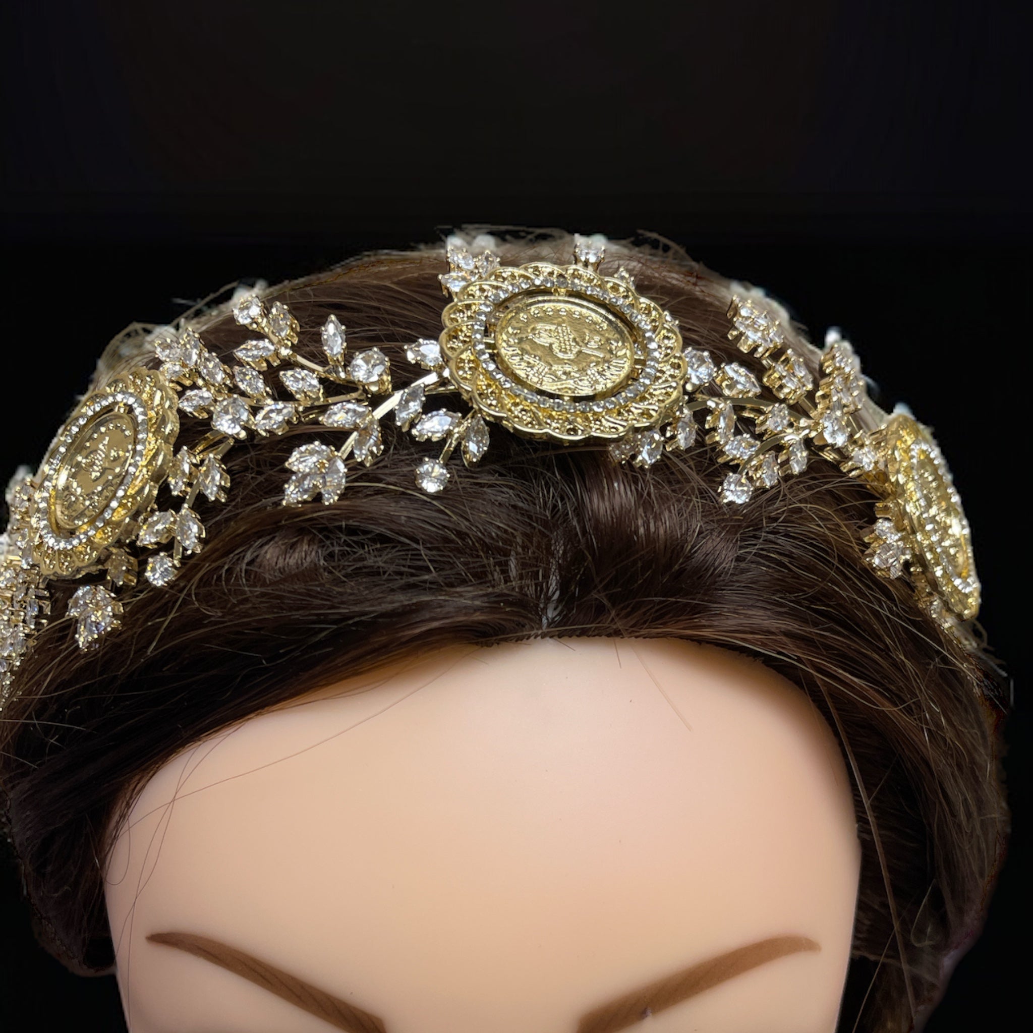 Bethlehem luxury Gold Liras Headpiece crystals gold Bethlehem luxury