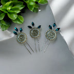 Haneen three piece green bobby pins