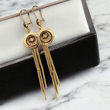 Kafr Malik II long coins earrings