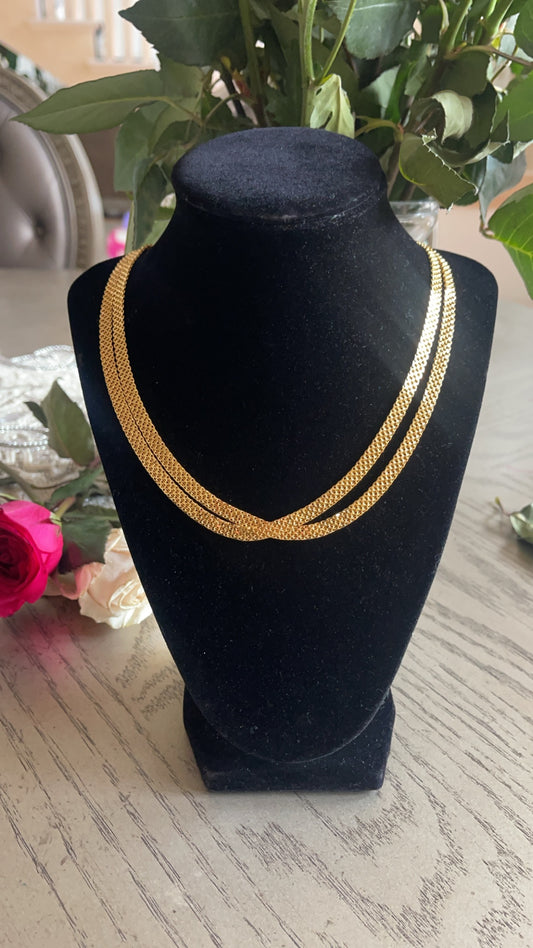 Ramallah pleated gold multi wear necklace (zarad)