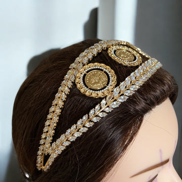 Seida three coins Gold and crystal headband