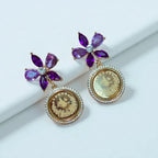 Bayt Jirja Purple Flower earrings